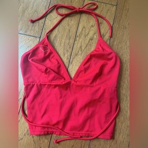 Red tankini swim top vintage brand